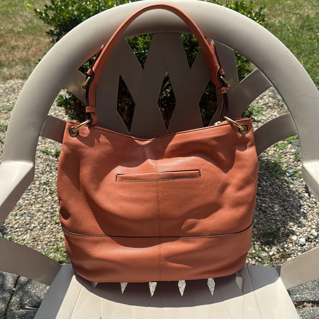 LODIS leather shoulder/hobo bag Orange - Image 5