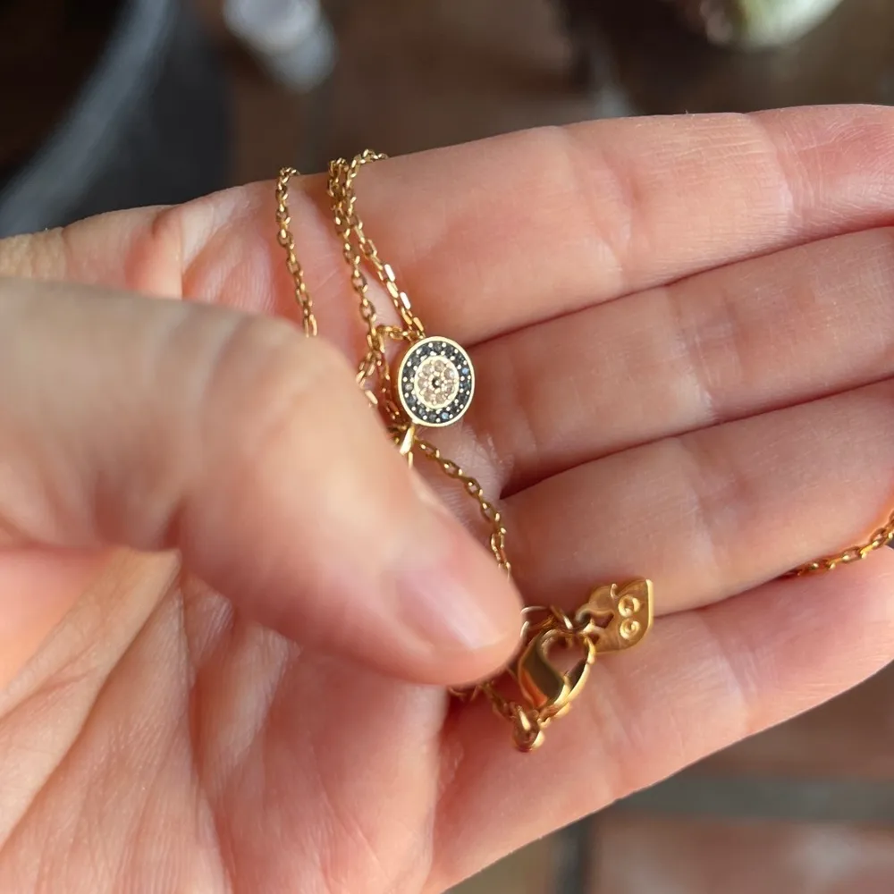 Swarovski Gold Necklace with Dainty Crystal Accents - Image 2