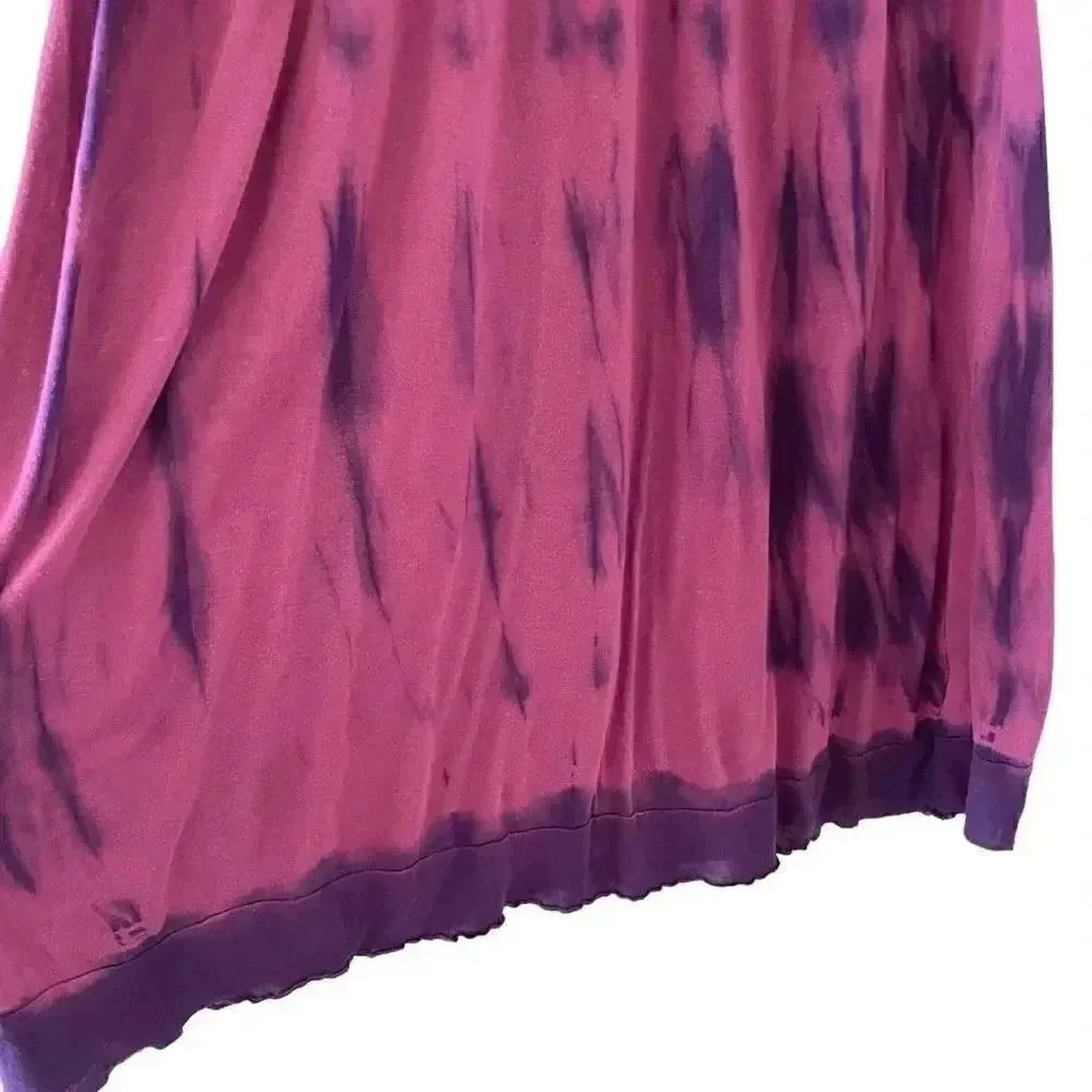 Calvin Klein Jeans V- Neck Purple Tie Dye Sleeveless Viscose Boho Dress #1005 - Image 4