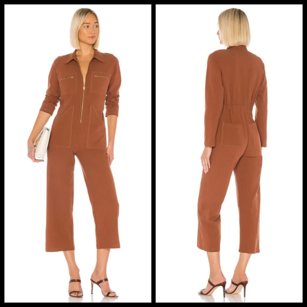 💕RACHEL PALLY💕 Winter Linen Canvas Shelby Jumpsuit ~ Masala Brown Small S NWT - Image 5