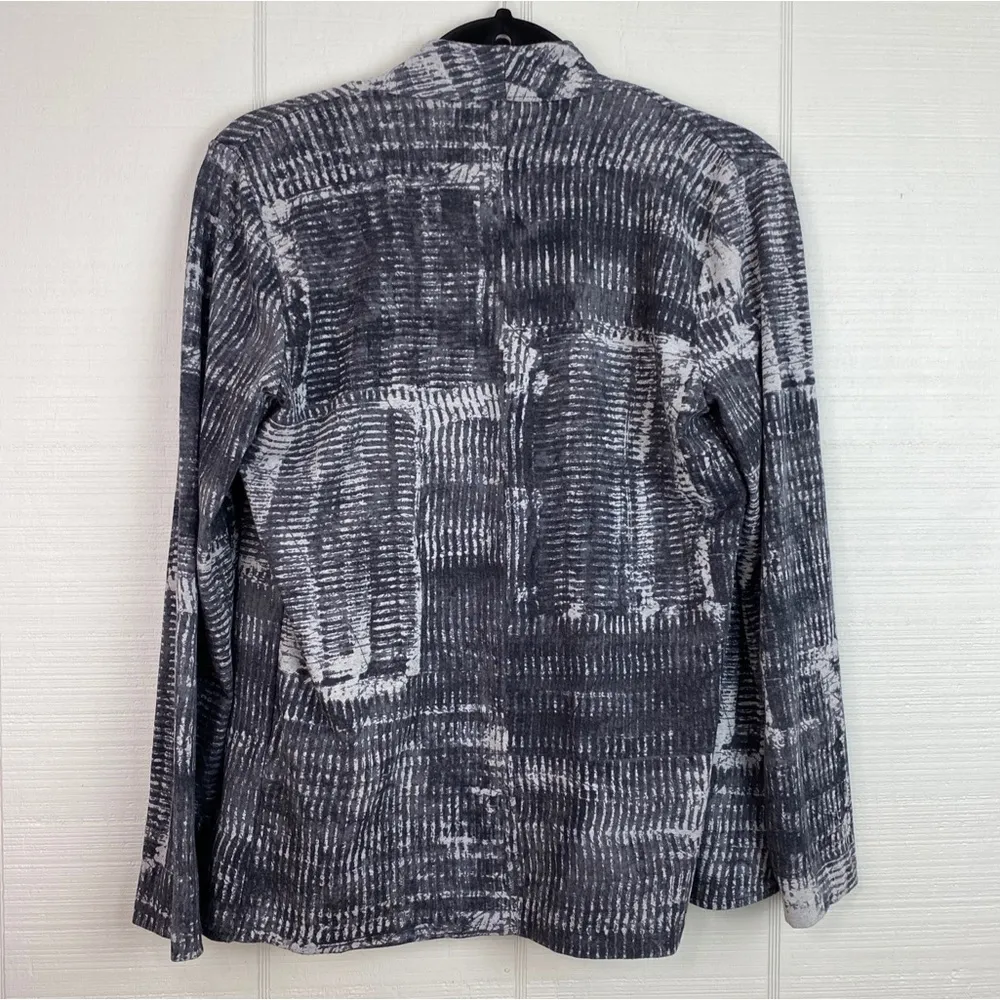 Jones New York 2 Piece Gray Patterned Wrap Tank Top & Open Cardigan Size PM - Image 5