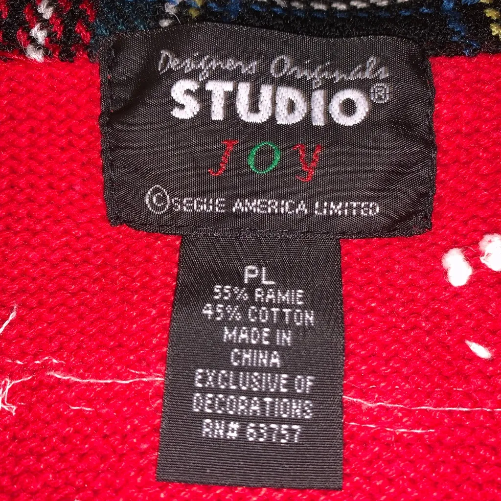 Vintage Festive Red Snowman Christmas Beaded Embroidered Knit Funky Zip Vest PL Size undefined - Image 9