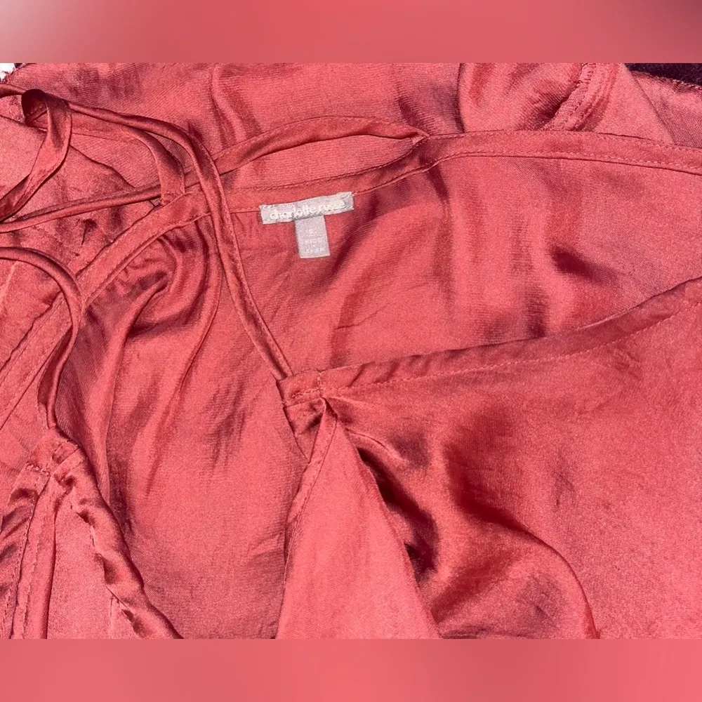 Charlotte Russe Maroon Flowy Ruffle Cross Back Tank Top - Image 8