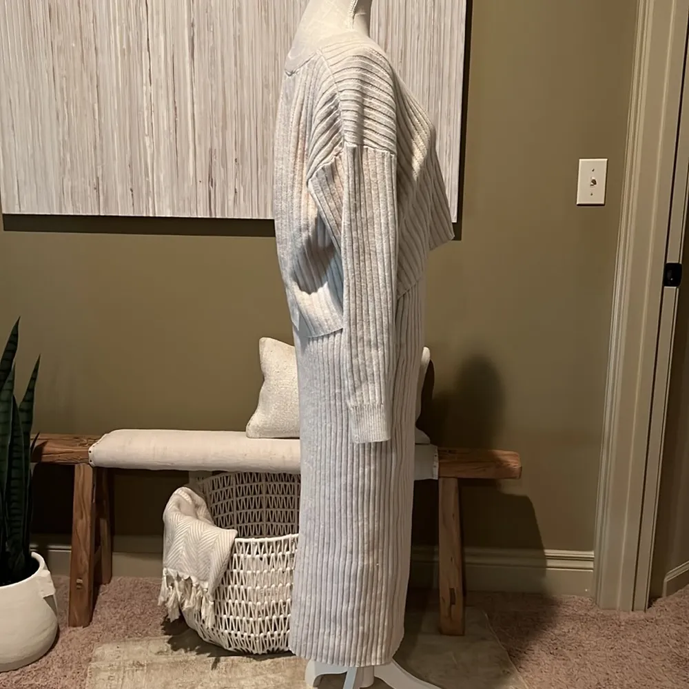 Trend Savvy  Midi Ribbed Knit Cardigan and Skirt Set - Image 5