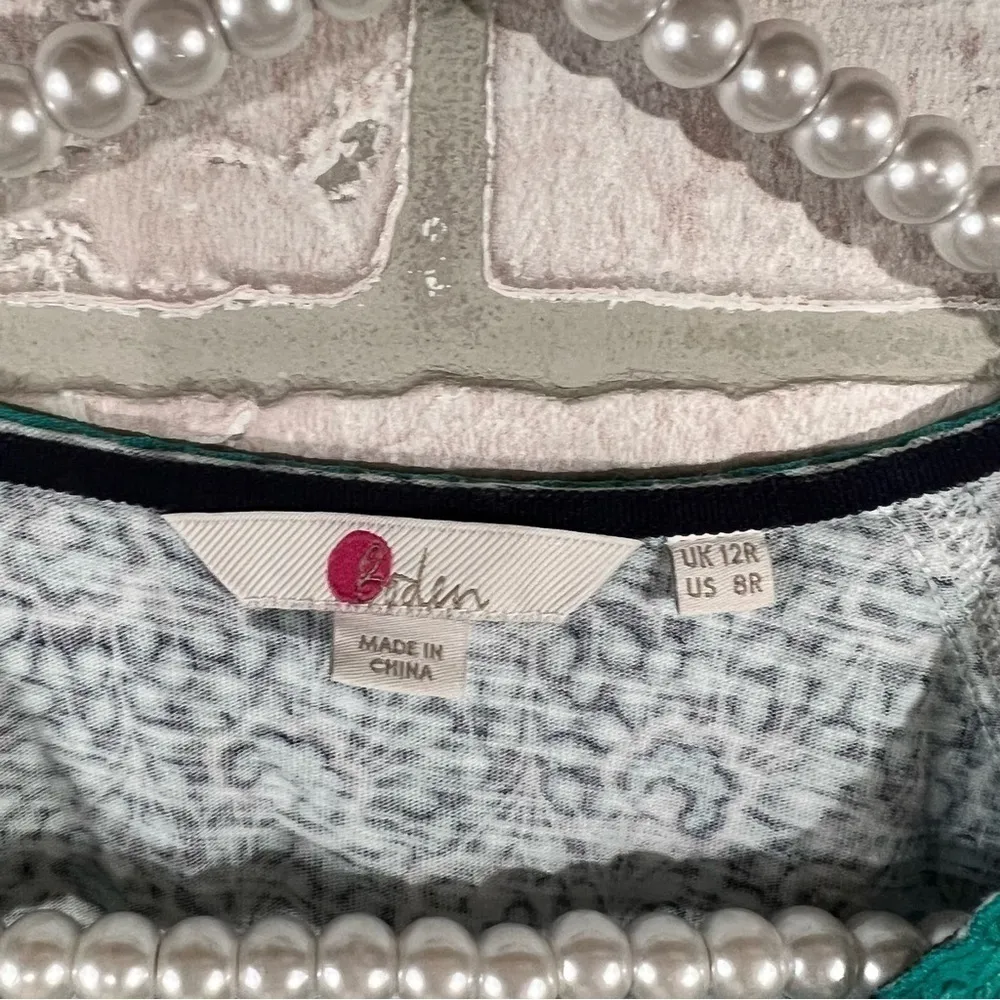 Boden Heidi Jersey Indian Ocean Fringe Dress Size 6 - Image 11