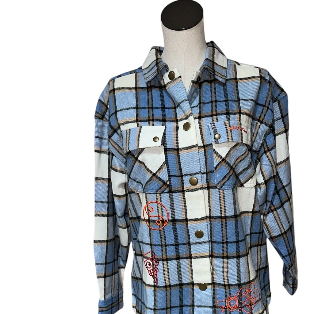 NEW Disney Parks Pixar Turning Red PANDAMONIUM Plaid Flannel Shirt - Image 7