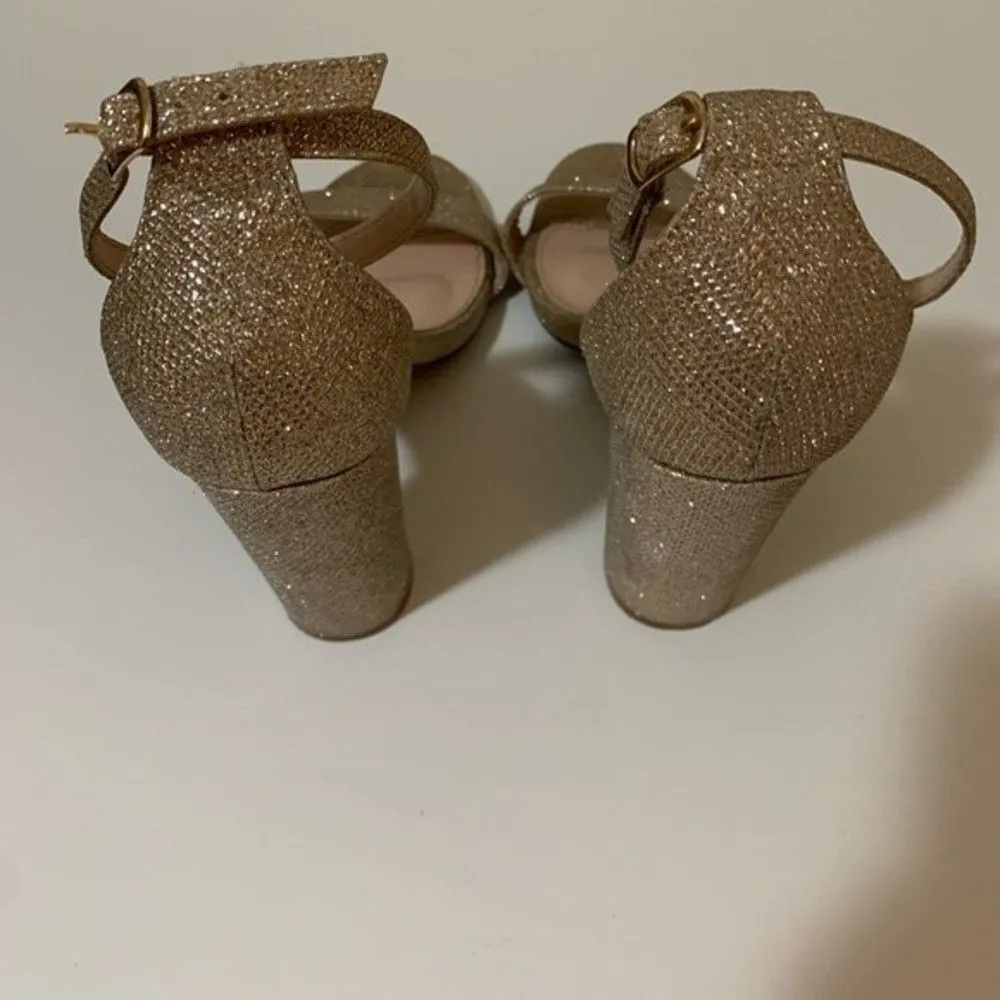 Lov Mark Rose Gold Shimmer Heels Size 8.5 - Image 3