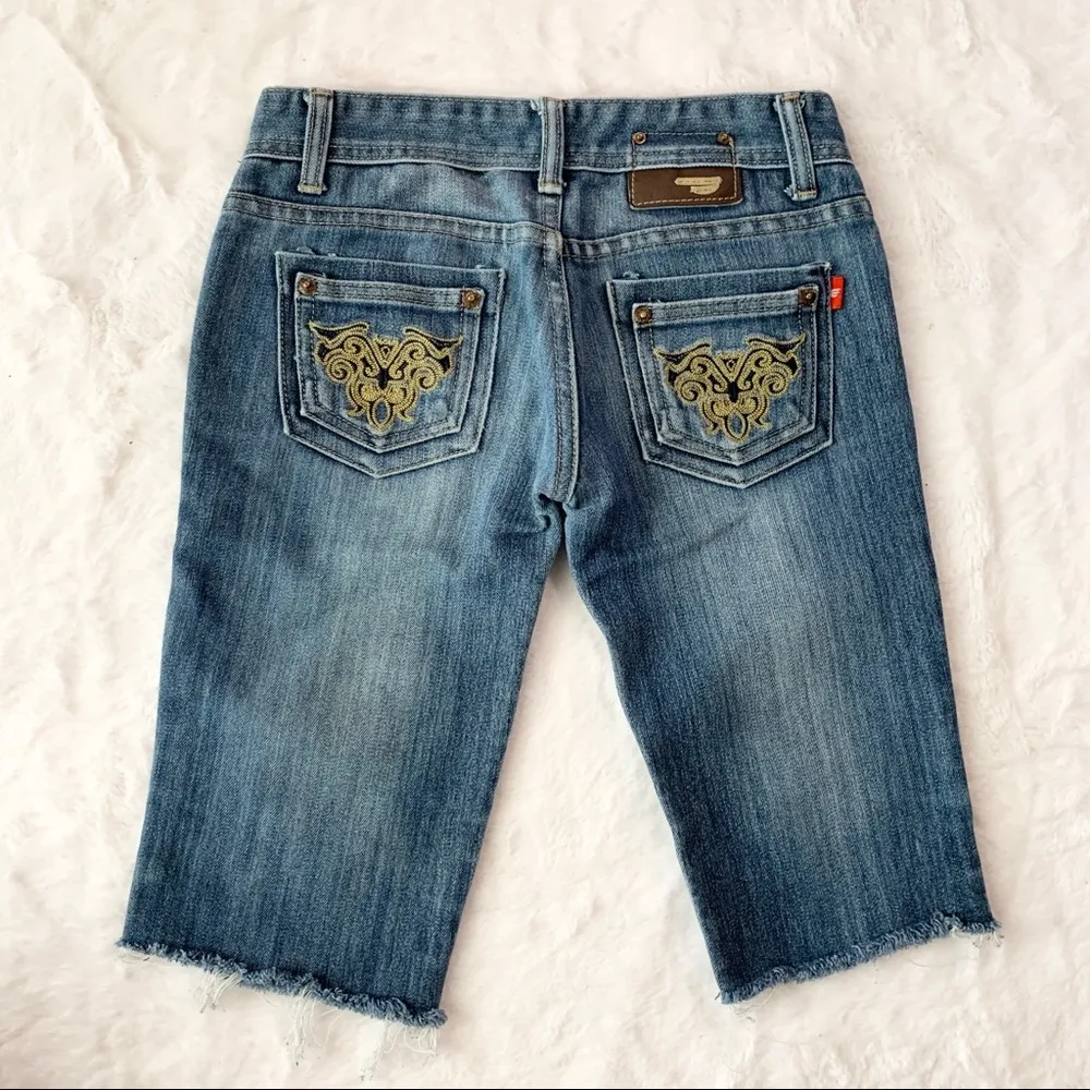 EXIT Medium Wash Denim Bermuda Jean Shorts Size 25 - Image 6