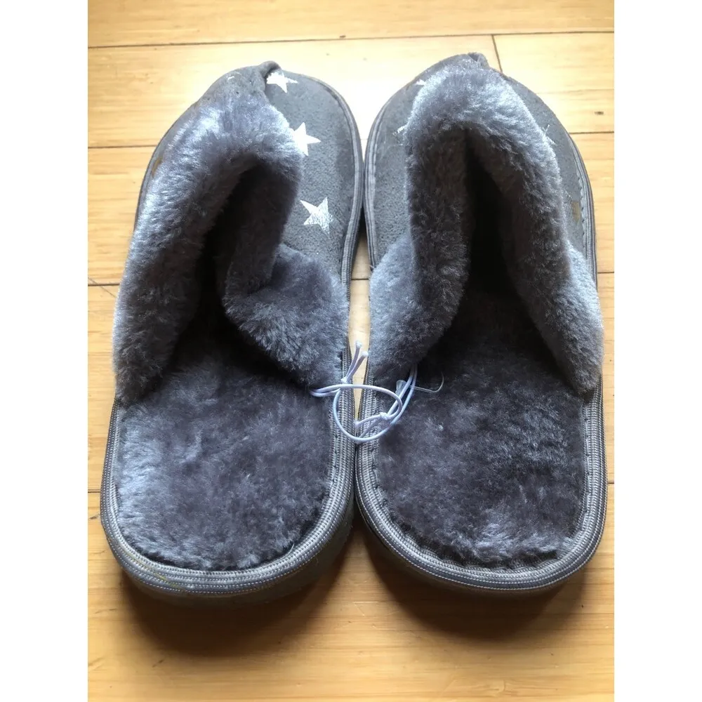 Bobbie Brooks Sz S Fuzzy Foil Star Slippers NEW NWOT - Image 3