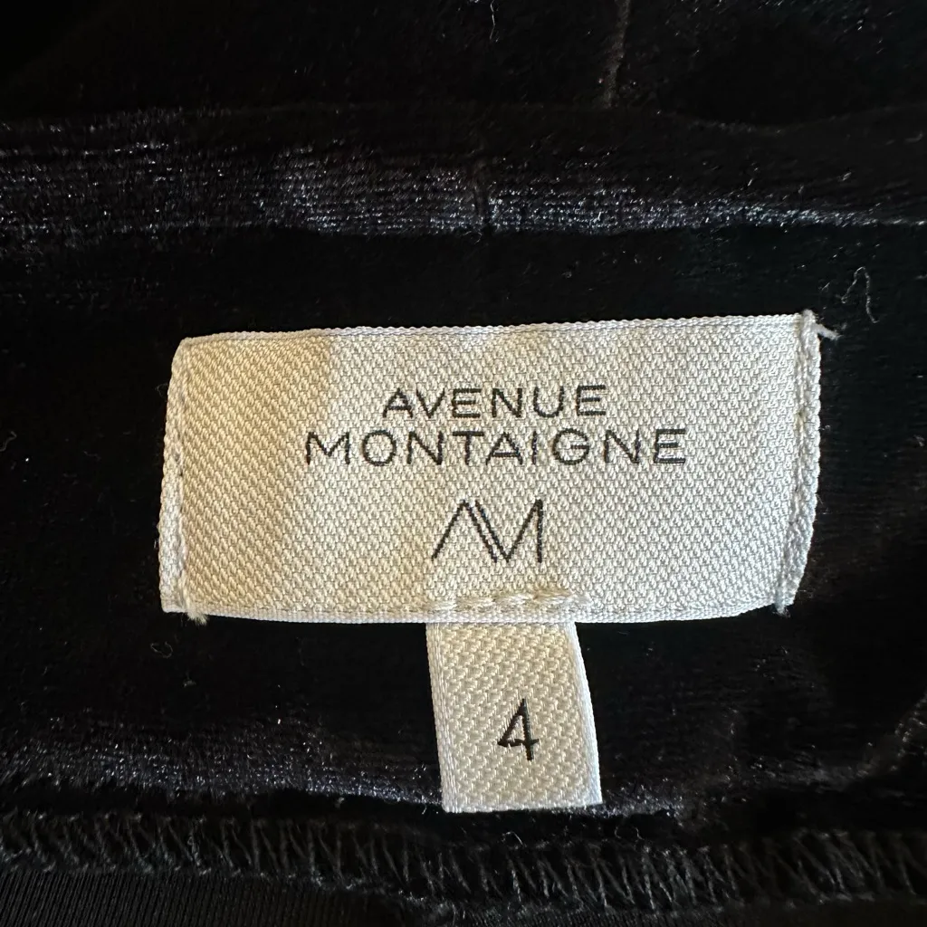 Avenue Montaigne Bellini Black Velvet Flare pants Sz 4 Pull On Minimalist luxury - Image 8