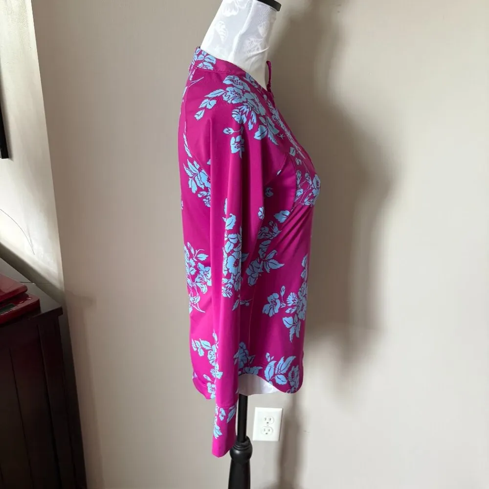 Title Nine Floral Swim Top Rash Guard Floral Long Sleeve Womens Xsmall - Image 6