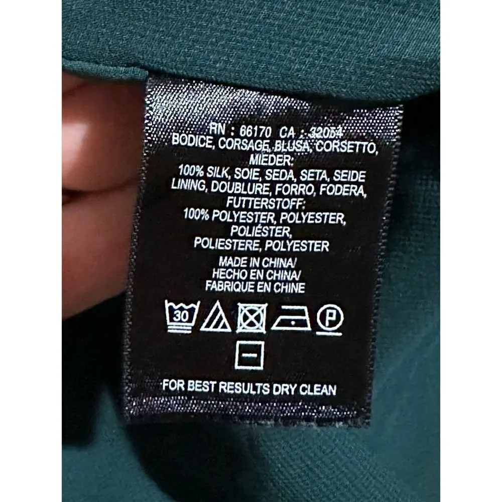 Maeve Anthropologie Holly Silk Chiffon Ruffle One Shoulder Green Blouse sz 4 - Image 8