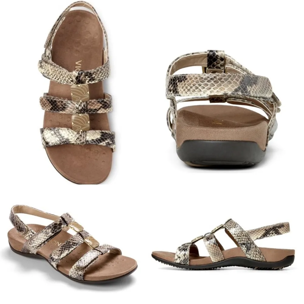 Vionic Rest Amber Natural Beige Snake Sandals 9 - Image 15
