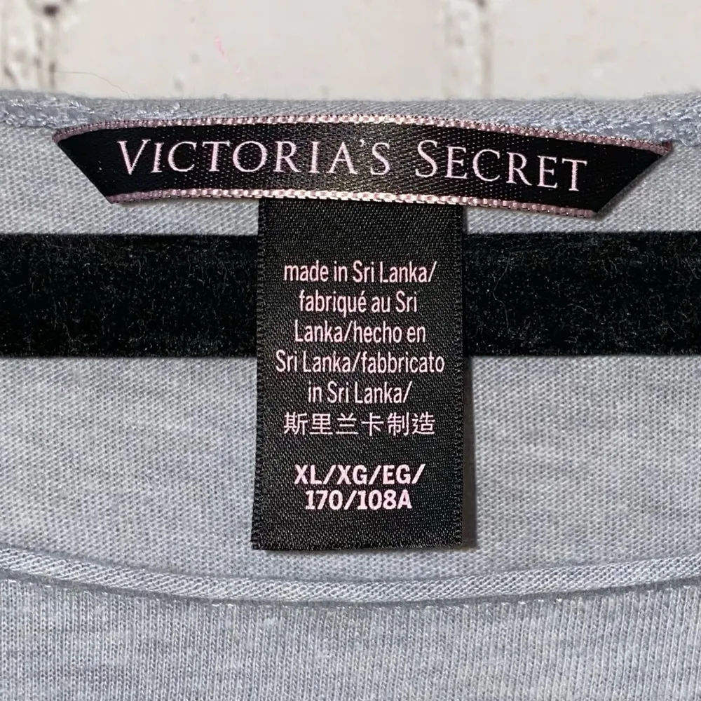 VS Gray Pajama Tee Shirt with Silver Sequins Angel - Image 4