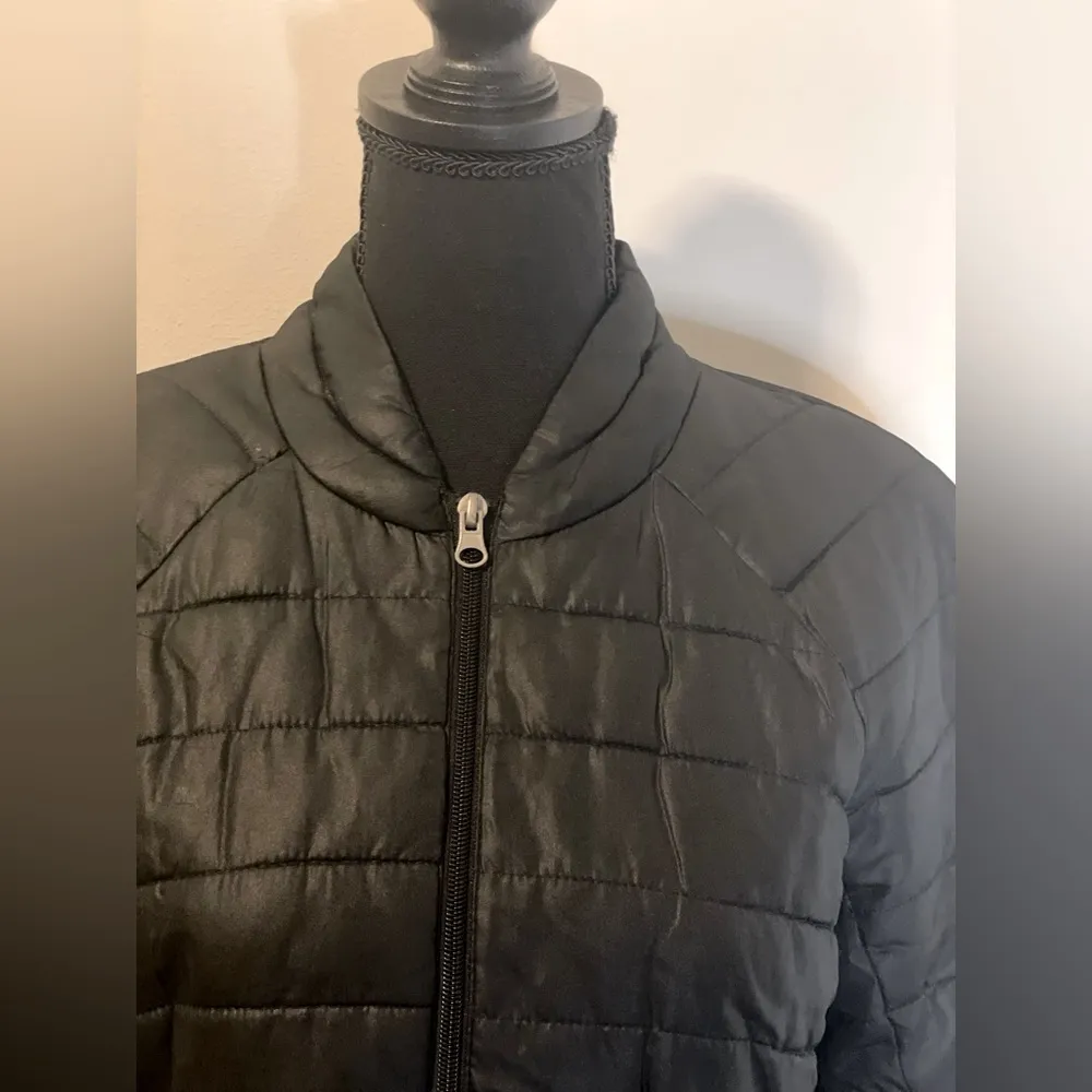 Faded Glory‎ Quilted Jacket Size S (4-6) Black Zipper Front Side Pockets Women's - Image 2