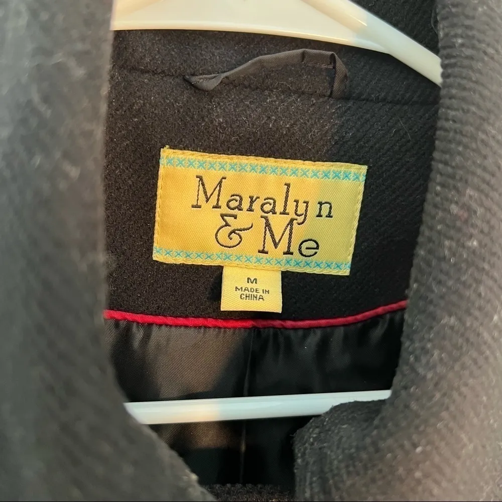 Maralyn & Me Double Breasted Peacoat Black - Image 10