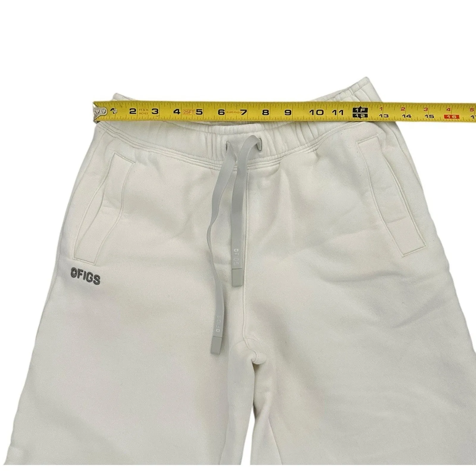 Figs Logo Off Shift Wide Leg Sweatpants Women's Sz XS Off White - Image 5