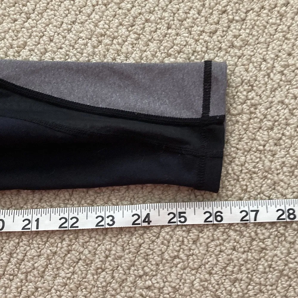 Senita Athletics High Rise Grey Black Leggings Pant Mesh Stripe Sz Small Pockets - Image 8