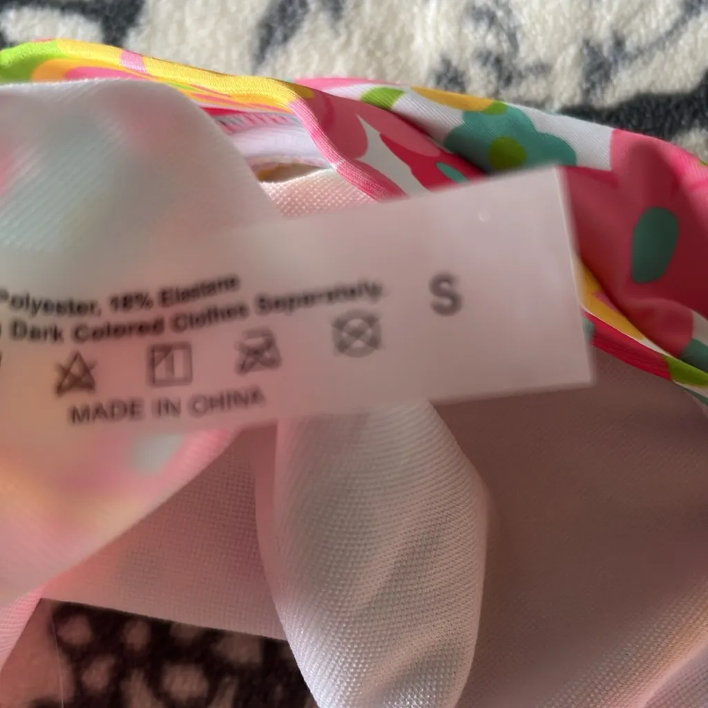 Colorful Floral 70s vibe Bikini set Pink Size undefined - Image 6