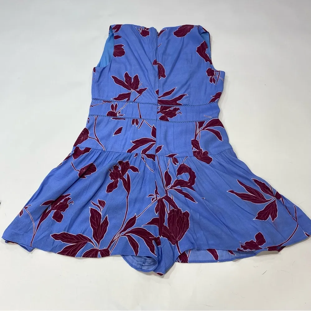 Thakoon Sleeveless Flowy floral Romper Size 4 Blue - Image 4