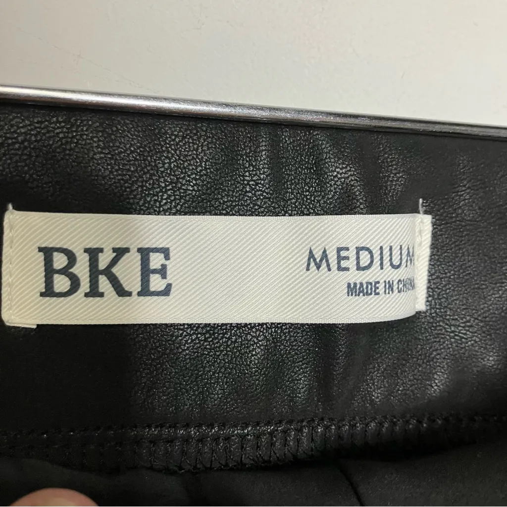 BKE black faux leather leggings‎ pants women’s size medium punk motorcycle party - Image 3