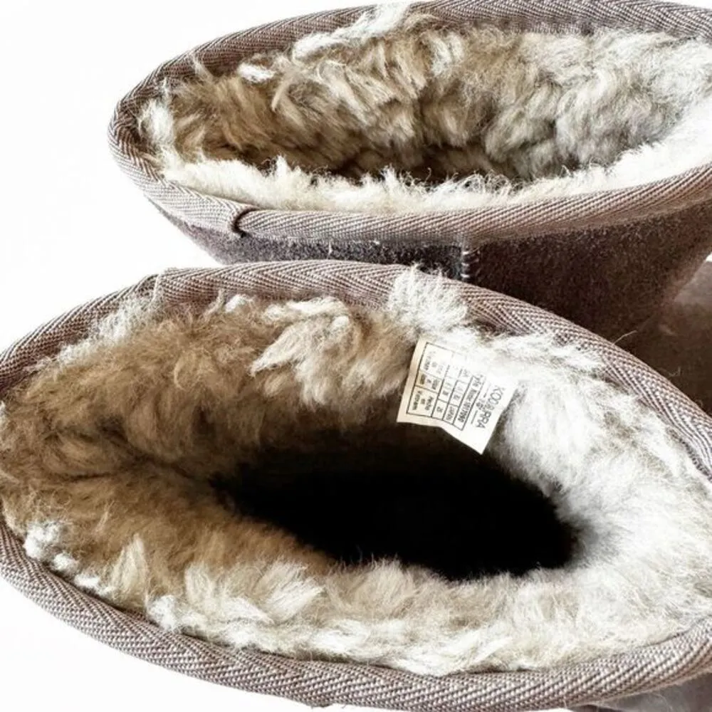 UGG Australia‎ Koolaburra Women's Taupe Suede Short Boots Size 8 Shearling Cozy - Image 11