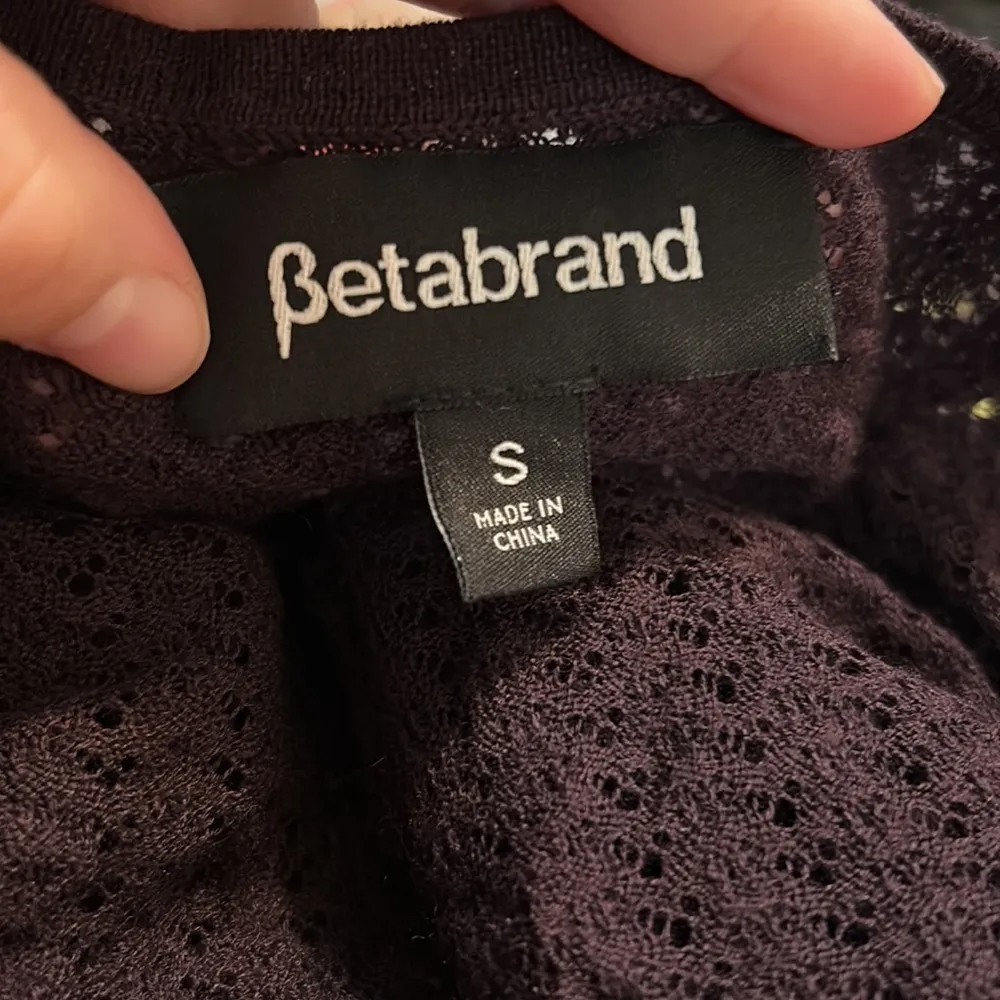 Betabrand  Microclimate Knit Office Wrap Plum Sweater - Image 6