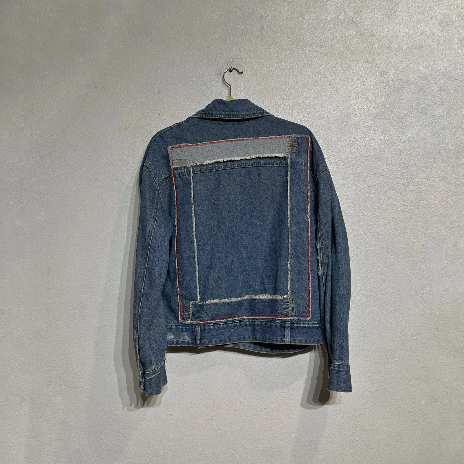 Essue Blue Denim Moto Jacket Sz S - Image 11