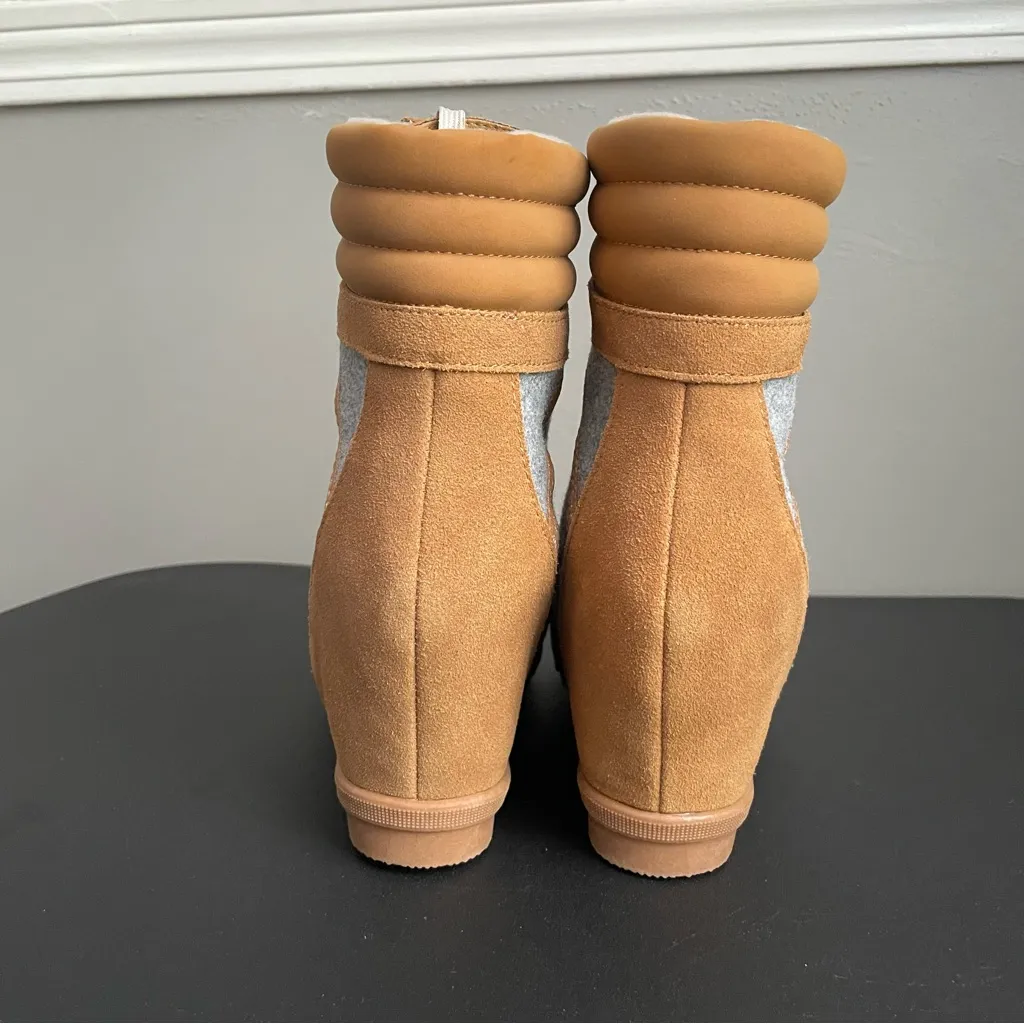 Serra Hiking Boots Womens 8 Wedge Booties Multicolor Suede Lace Up Round Toe - Image 9