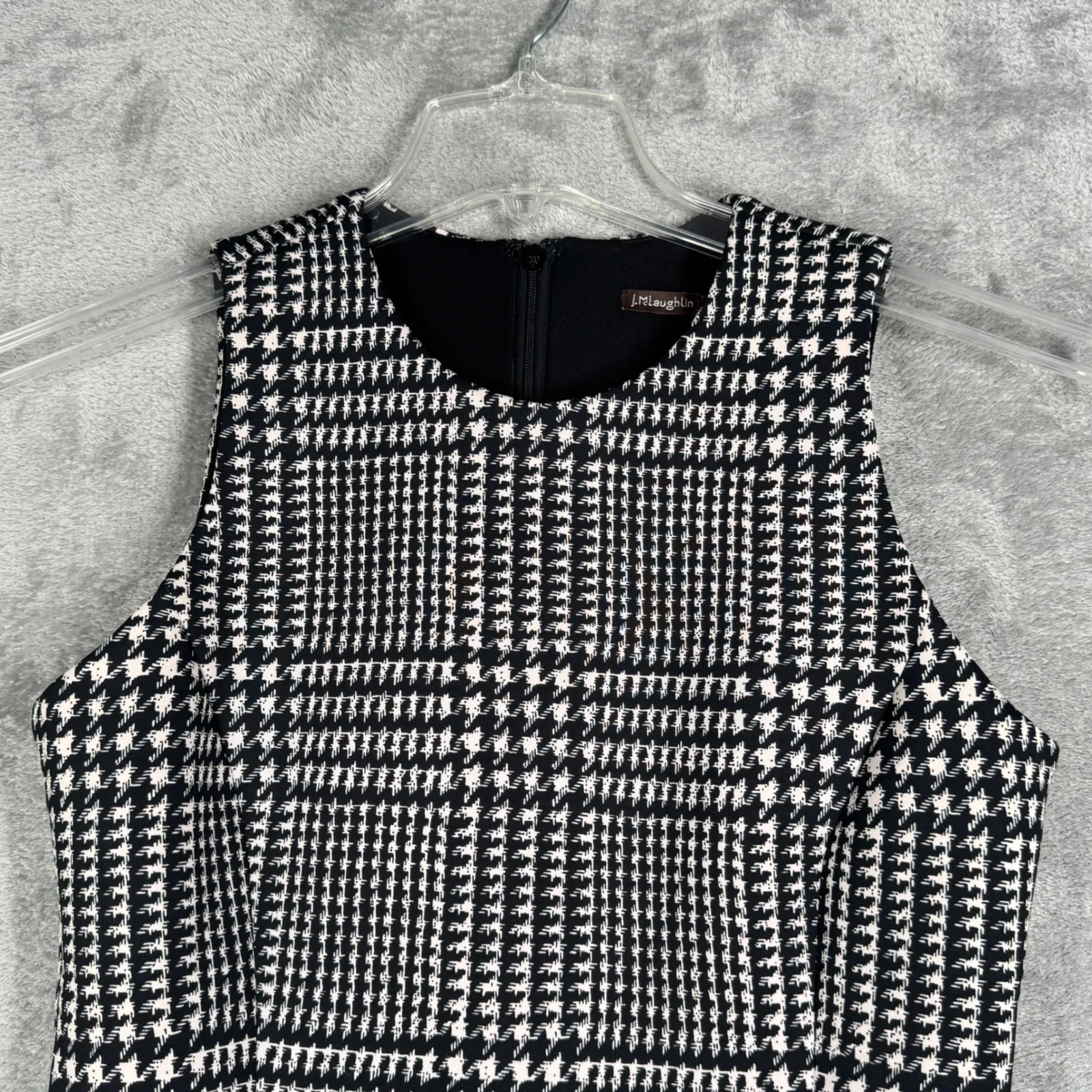 J.McLaughlin Dress Scuba Houndstooth Sleeveless Career Party Fitted Size Small - Image 4