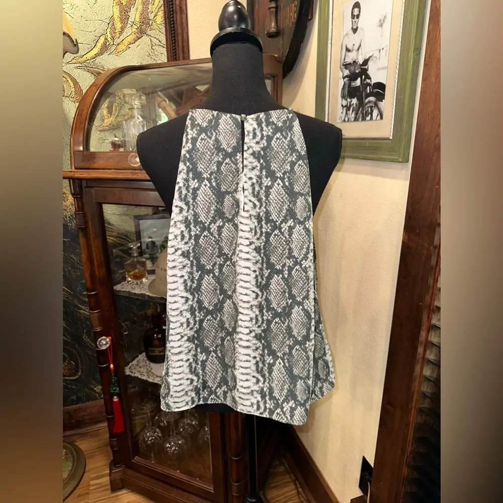 Buddy Love Snake Print Spaghetti Strap Shirt Large Black - Image 3