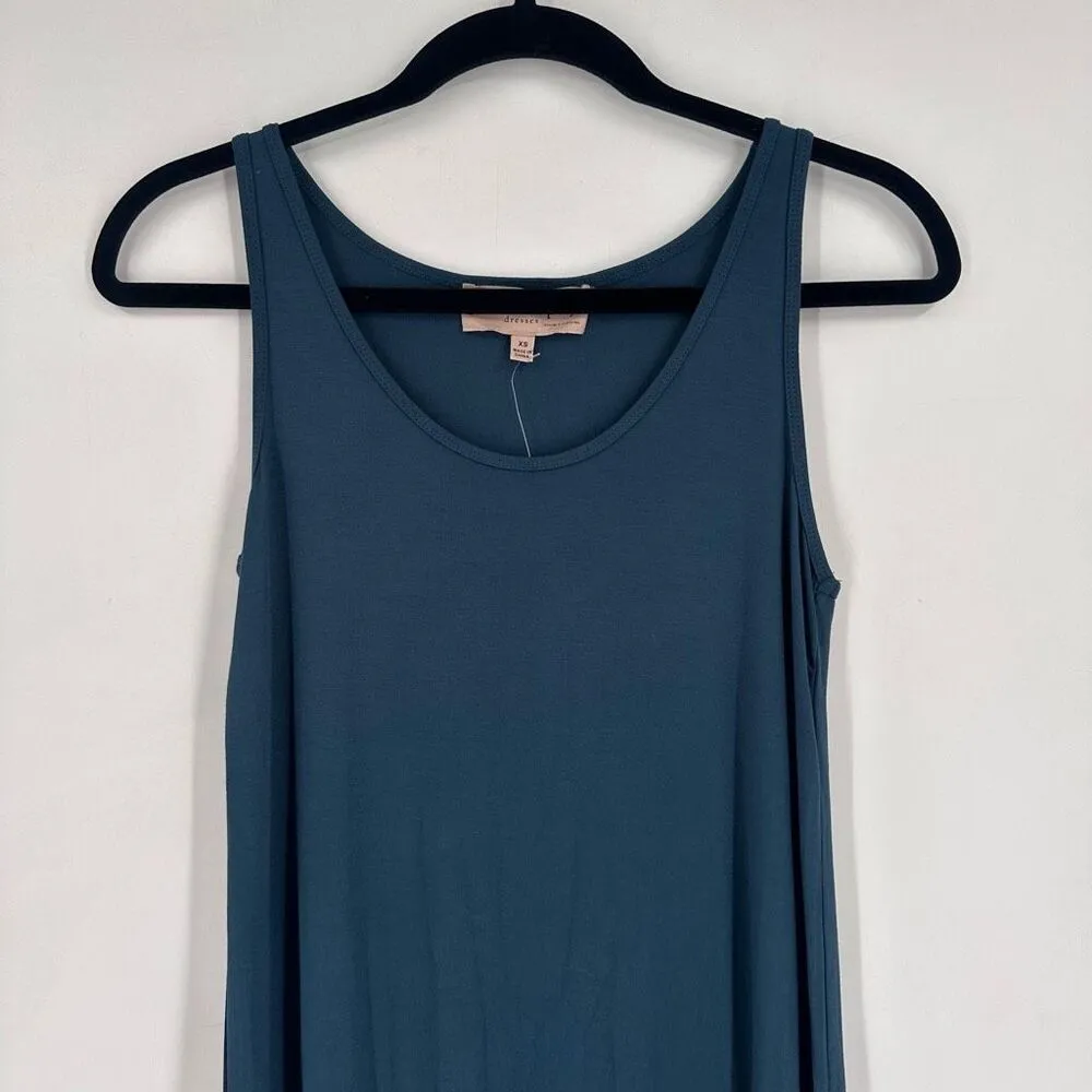 NWT Philosophy Tank Maxi Dress Dark Teal T-Shirt Dress ‎ Size XS Solid blue - Image 11