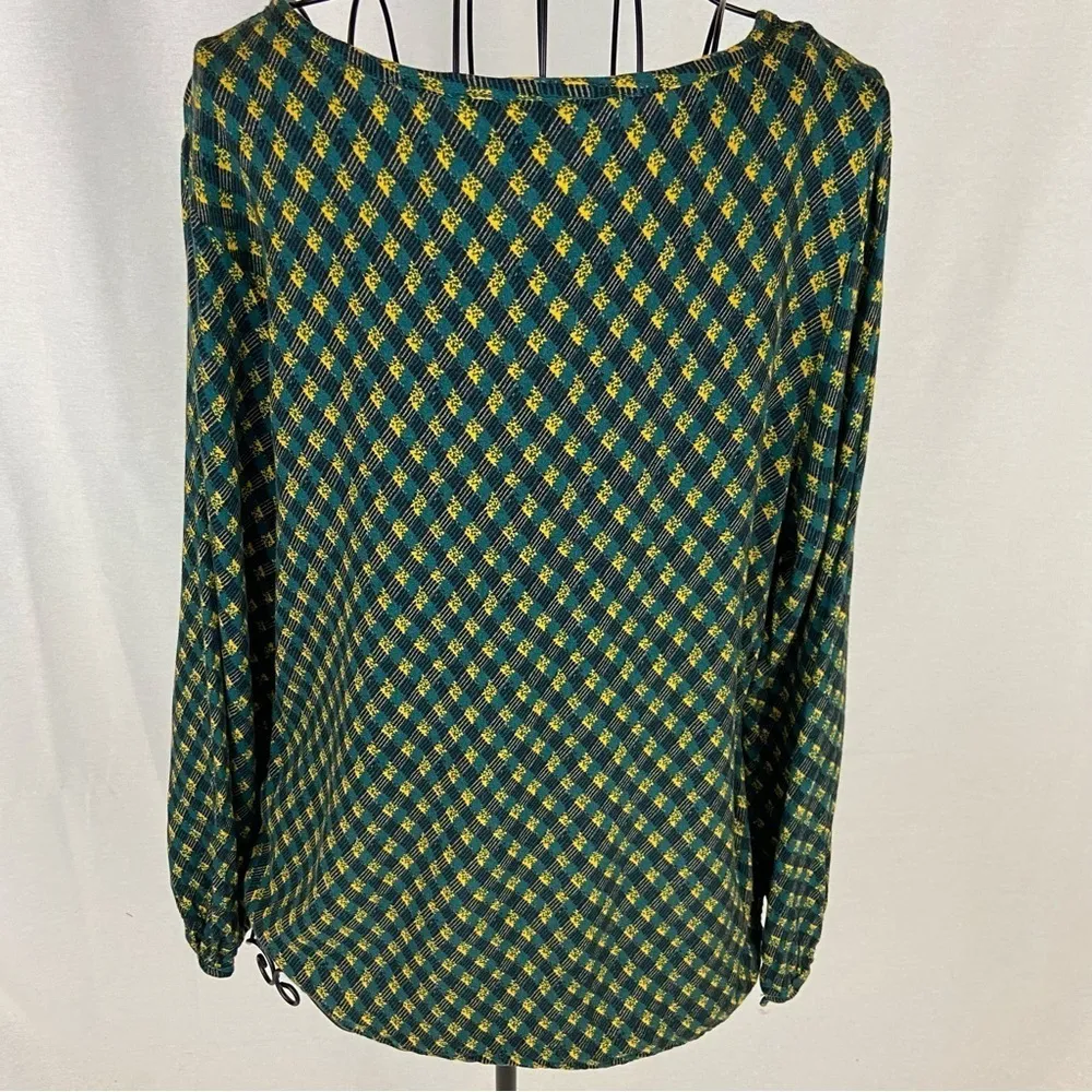 CHRISTOPHER & BANKS Green and Gold Boho Top with Tassels Women’s Size Medium - Image 54