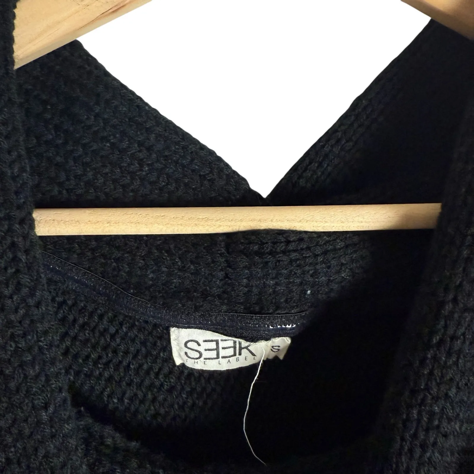 Seek The Label Black Chunky Knit Cowl Neck Long Sleeve Pullover Sweater Size S - Image 3