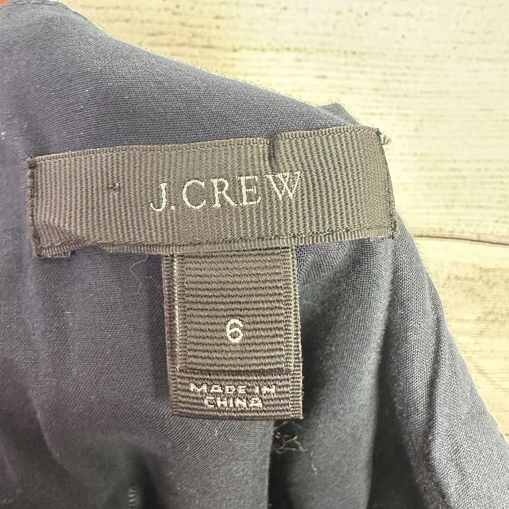 J. CREW‎ Embroidered Sheath Apron Dress Crochet Eyelet Navy Lined Womens Size 6 - Image 8