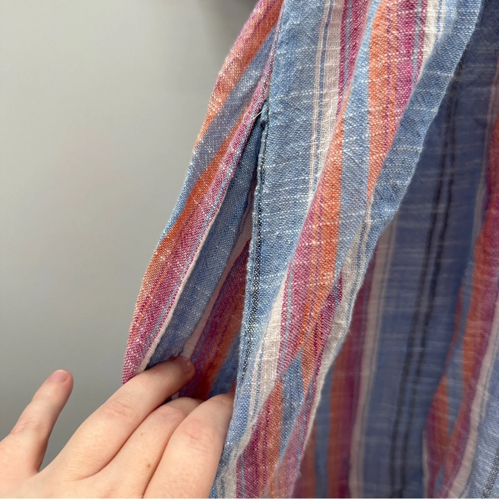 Free People Summer Nights Blue Lagoon‎ Oversized Striped Babydoll Dress Sz XS - Image 5