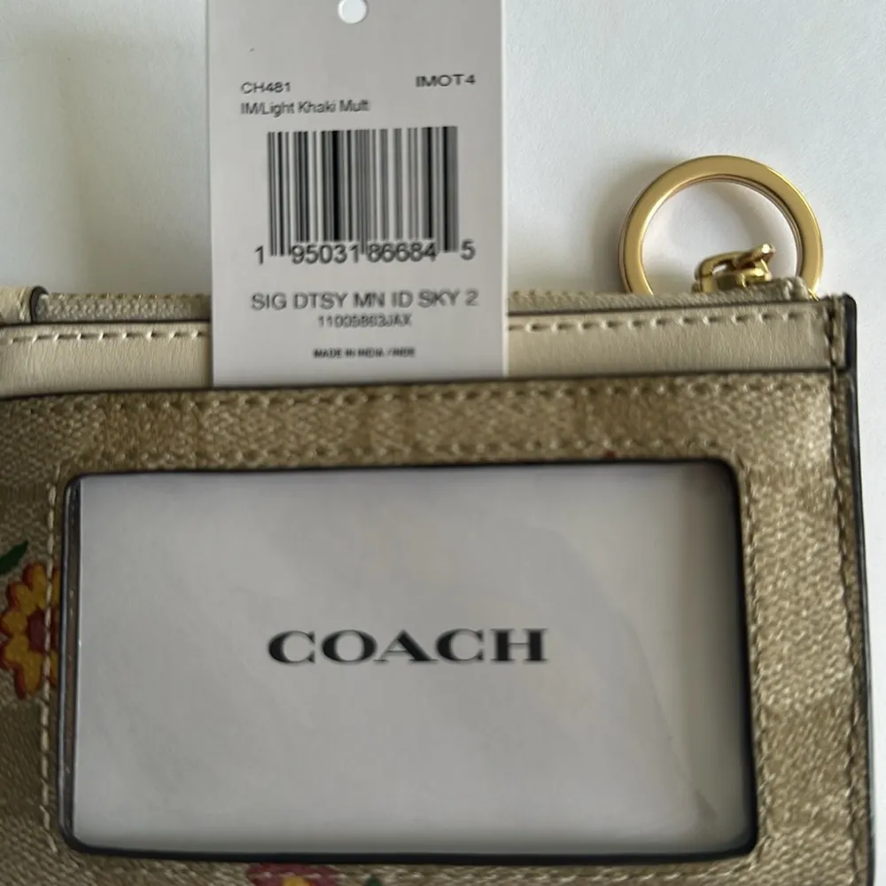 Mini Skinny Id Case In Signature Canvas With Nostalgic Ditsy Print NWT - Image 6