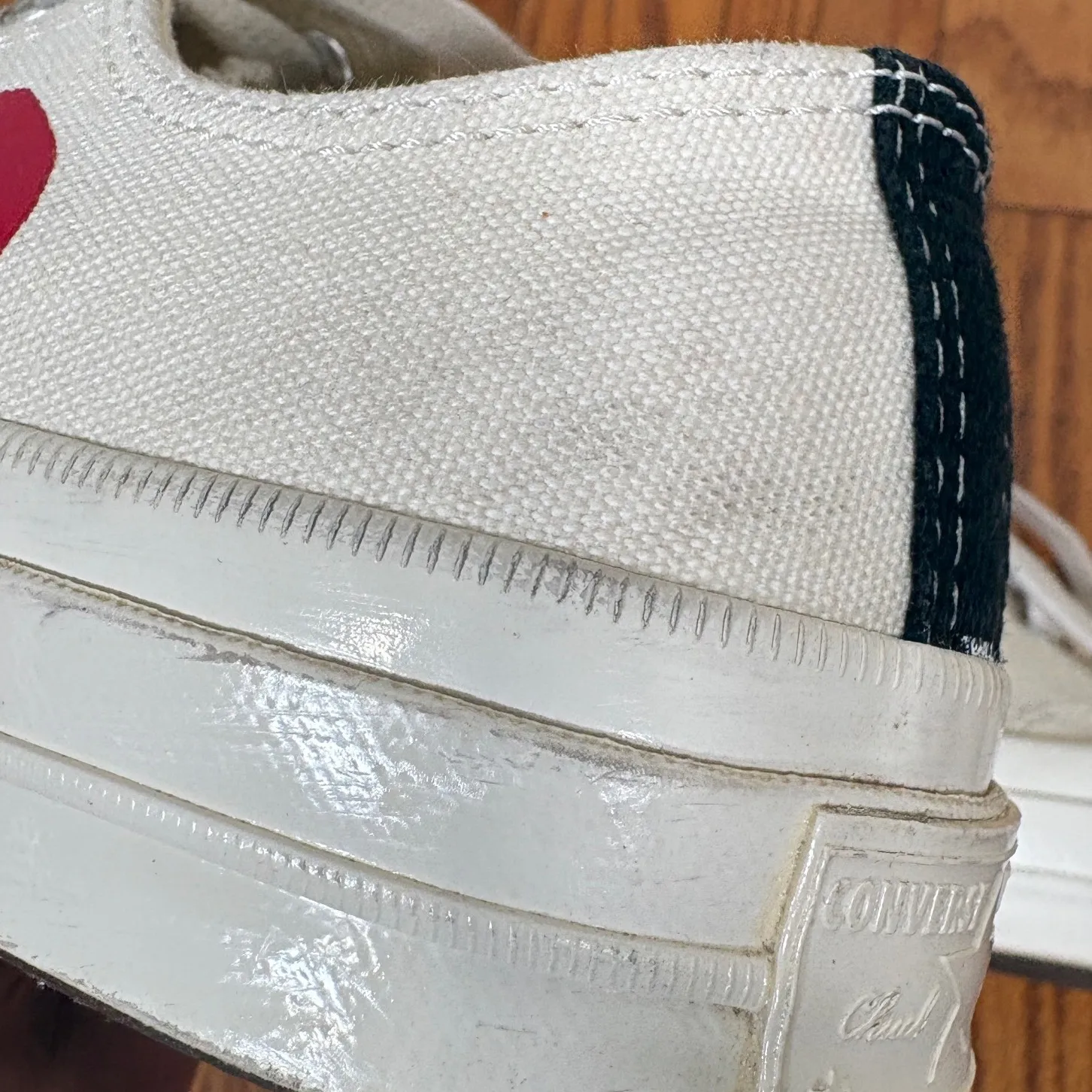 Comme des Garcons PLAY x Converse Chuck Taylor All Star Low Cream Shoes size 6 - Image 14