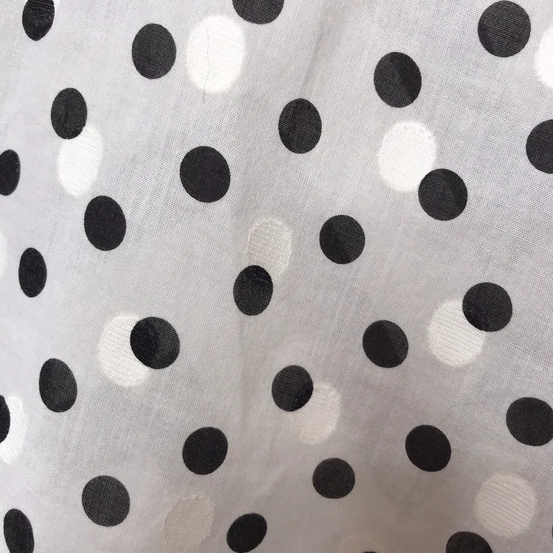 J. Crew-Black & Cream Polka Dot Shirt-XS   - Image 5