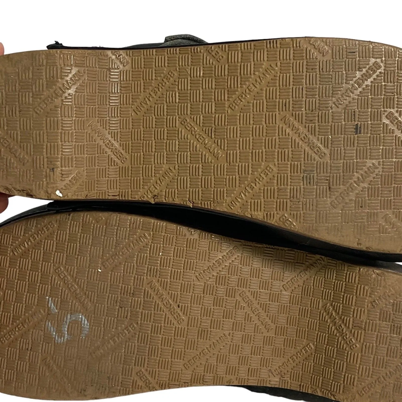 Berkemann Original Toeffler With Straps Rustic Wooden Clogs Calfskin Black Sz 9 - Image 10