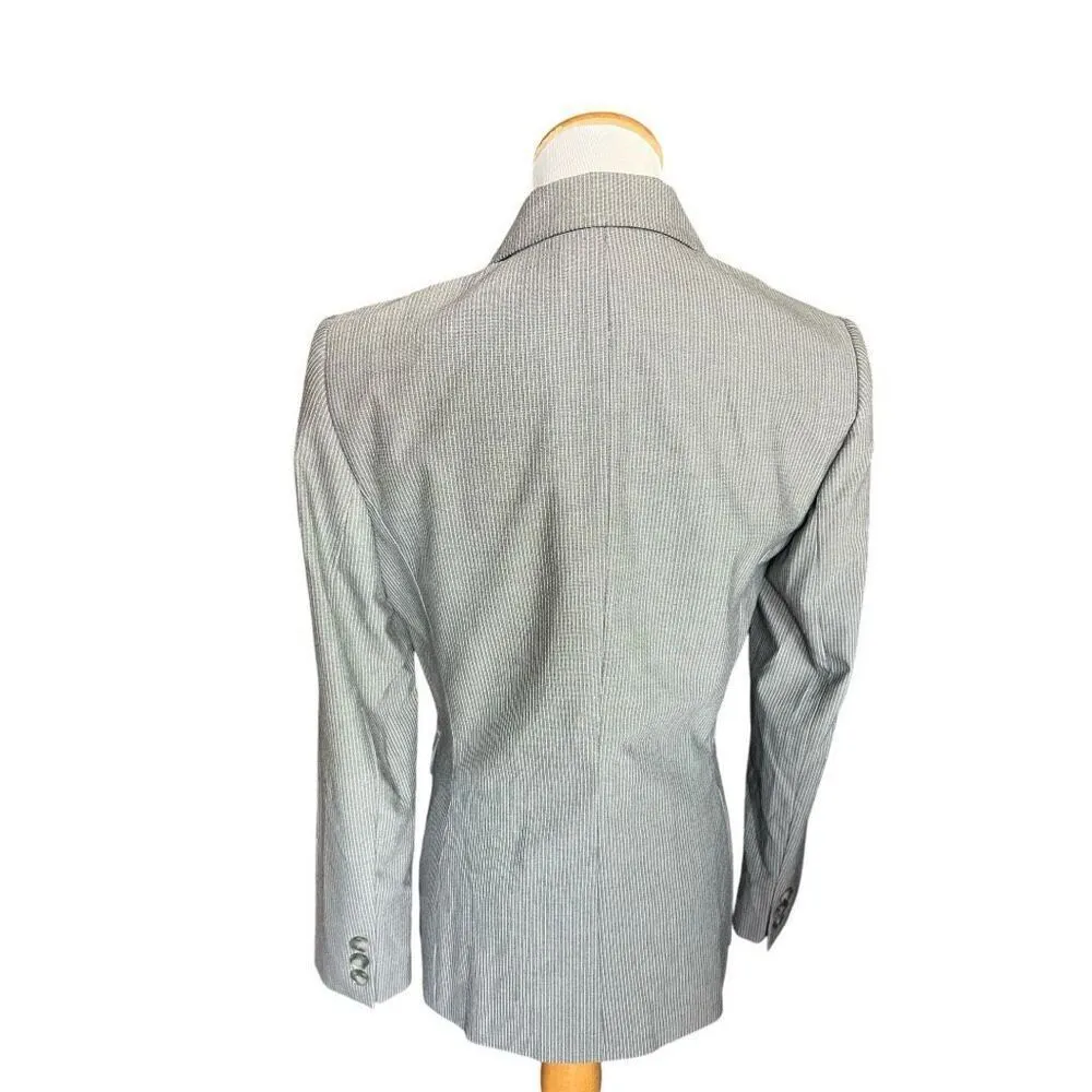 Womens Antonio Melani Slate Gray Pinstriped Chic Career Work Blazer Jacket  Sz 4 - Image 4