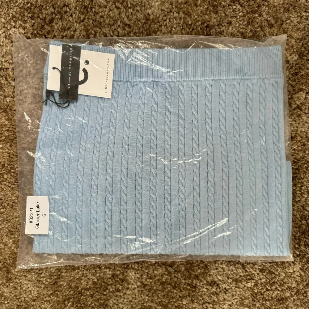 NWT REVOLVE Callahan Knitwear Genny Mini Skirt Glacier Lake Blue Women Size S - Image 3