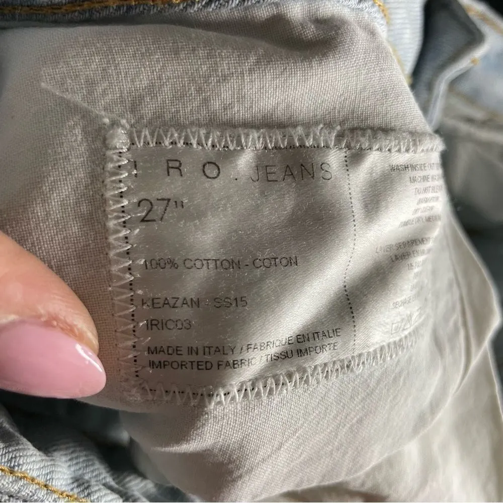 Revolve IRO Jeans Keazan Distressed Skinny Boyfriend Jeans  Light Wash- Size 27 - Image 6