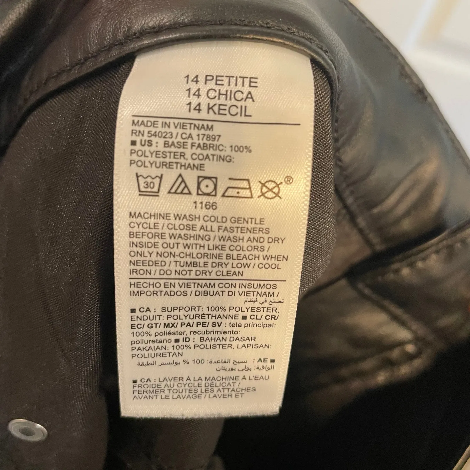 NWT Old Navy High Waisted OG Straight Faux Leather Pants Black Women’s Sz 14P - Image 11