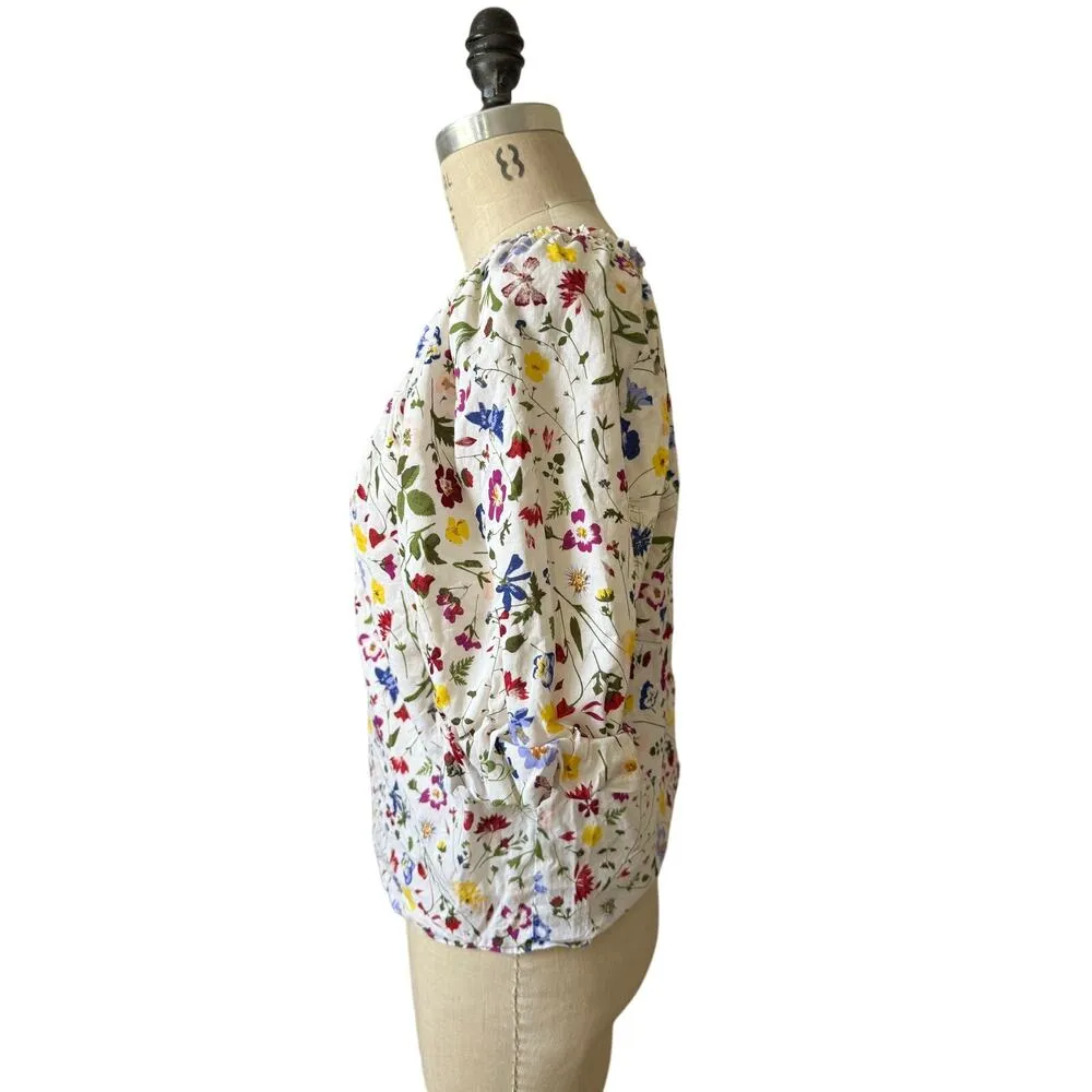 Albaray Cream Buttercup Pressed Floral Top Size UK 10/ US 6 White - Image 5