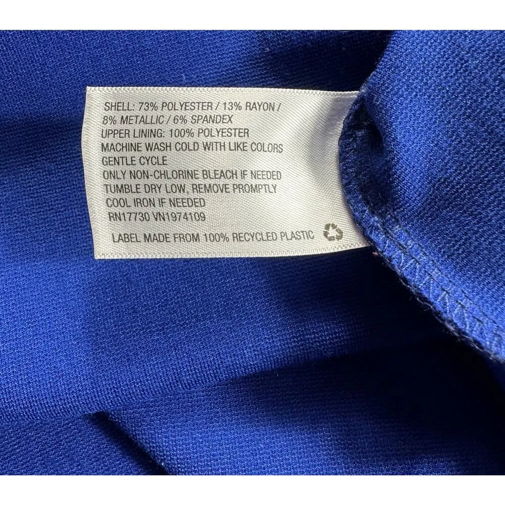 Wild Fable Blue Sparkly Party Dress Spaghetti Straps Stretch Poly Knit Size L - Image 3