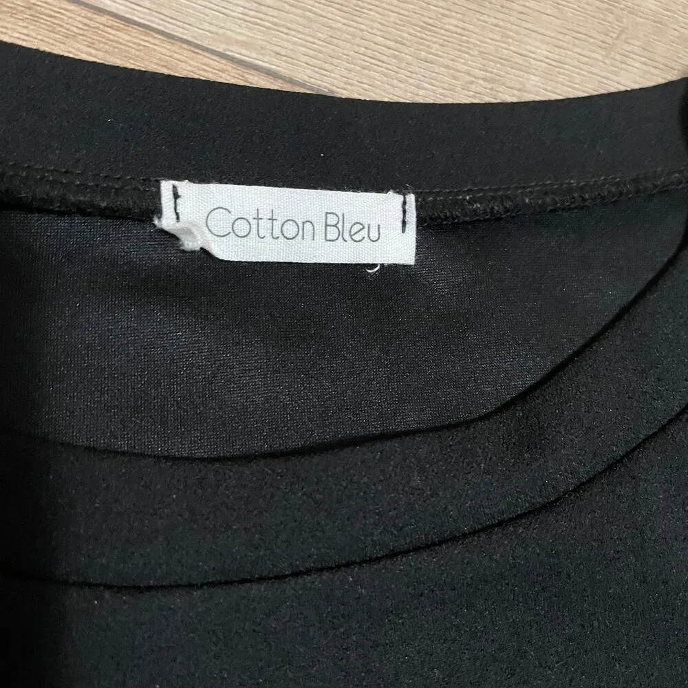 Cotton Bleu Womens Small Top Black Sequined Sleeves - Image 3