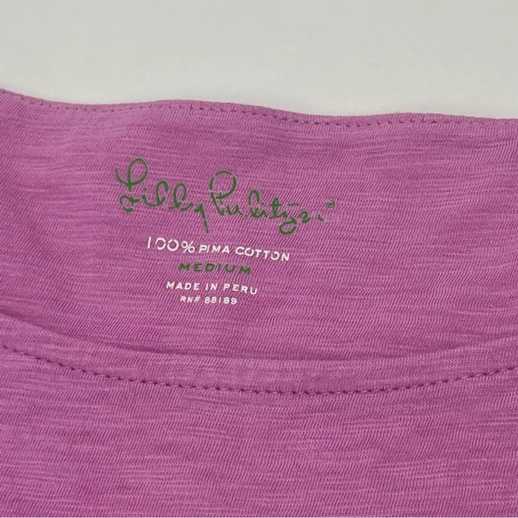 Lilly Pulitzer 100% Pima Cotton Dress Womens Size Medium Pink Coastal Preppy‎ - Image 2