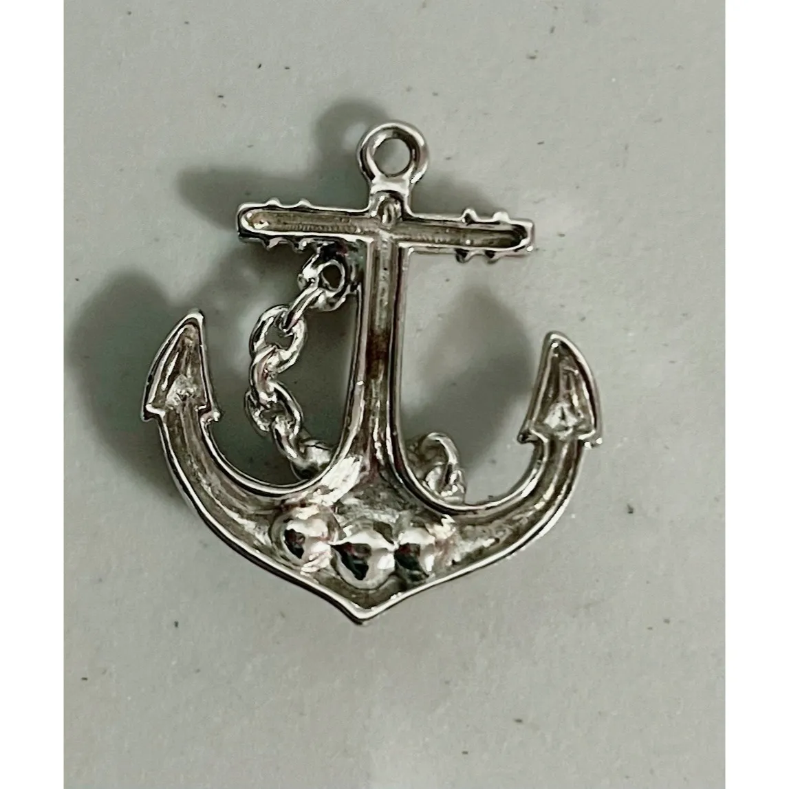 Silver Diamond Sailor Anchor Necklace Charm Pendant Jewelry ⚓️ - Image 2