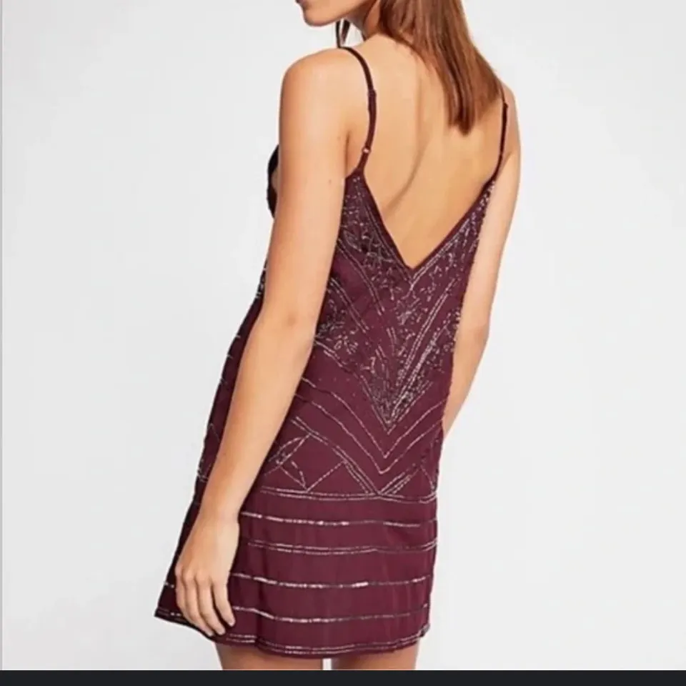 Make a Move Mini
Slip Dress red beaded free people NWOT L 
Boho party $138 - Image 3